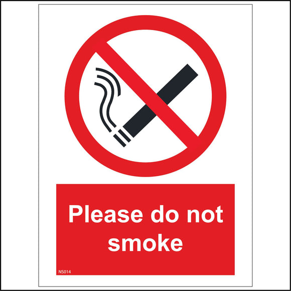 NS014 Please Do Not Smoke Sign with Cigarette