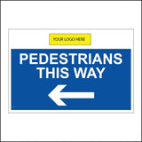 CS557 Pedestrians This Way Left Arrow Logo Company Name Direction