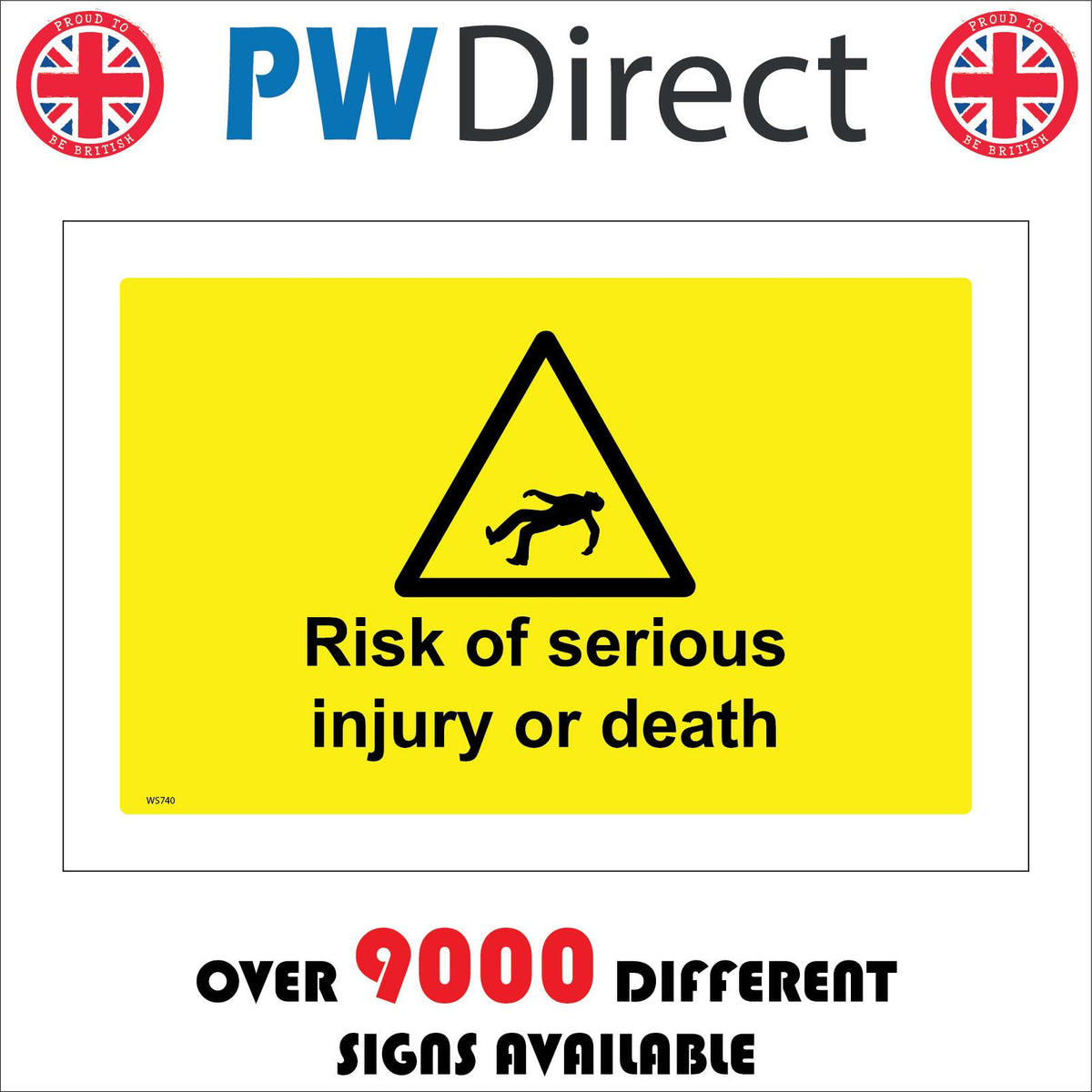 Risk Of Serious Injury Or Death Sign with Triangle Man – PWDirect
