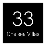 CM297 33 Chelsea Villas Apartment Road Street Location Number Door Plate Plaque Personalise Sign