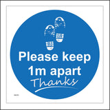 MA650 Please Keep 1m Apart Thanks Sign with Shoes