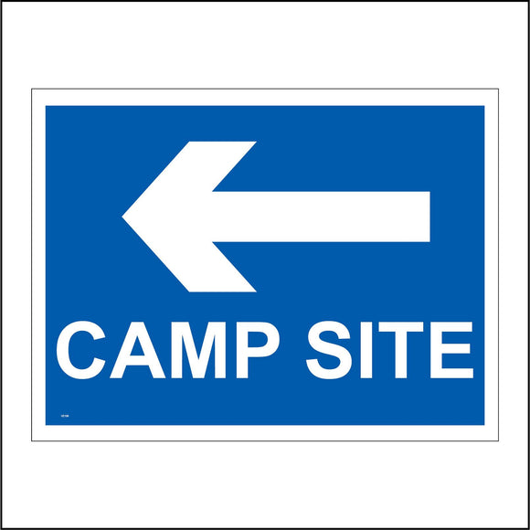 VE198 Camp Site Left Arrow Sign with Left Arrow