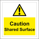 WT186 Caution Shared Surface Pedestrian Cyclists Public