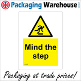 WS839 Mind The Step Sign with Triangle Man Tripping