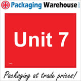 TR422 Unit7 Warehouse Factory Construction Site Building Garage Sign with Number 7