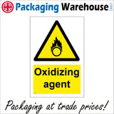 WS692 Oxidizing Agent Sign with Triangle Fumes