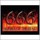 HU089 666 Number Of The Beast Sign with Fire