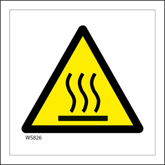 WS826 Hot Surface Sign with Triangle 3 Squiggly Lines