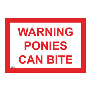 GG012 Warning Ponies Can Bite