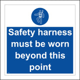 MA446 Safety Harness Must Be Worn Beyond This Point Sign with Circle Person Harness