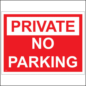 VE036 Private No Parking Sign