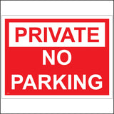 VE036 Private No Parking Sign