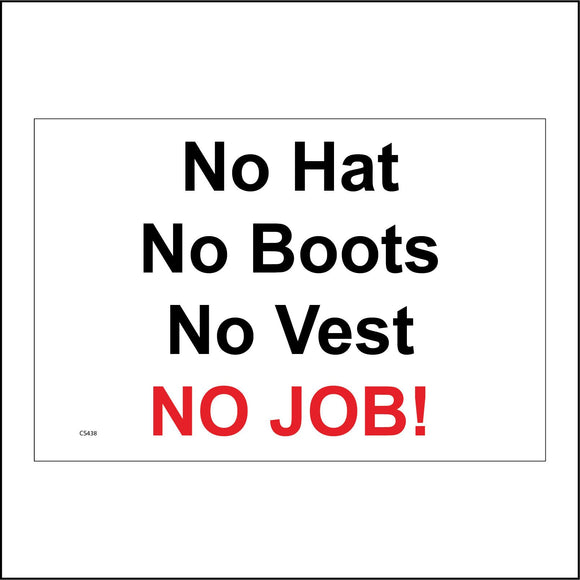 CS438 No Hat No Boots No Vest No Job Site Safety Equipment Gear