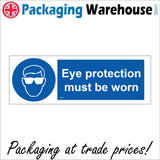 MA066 Eye Protection Must Be Worn Sign with Face Glasses