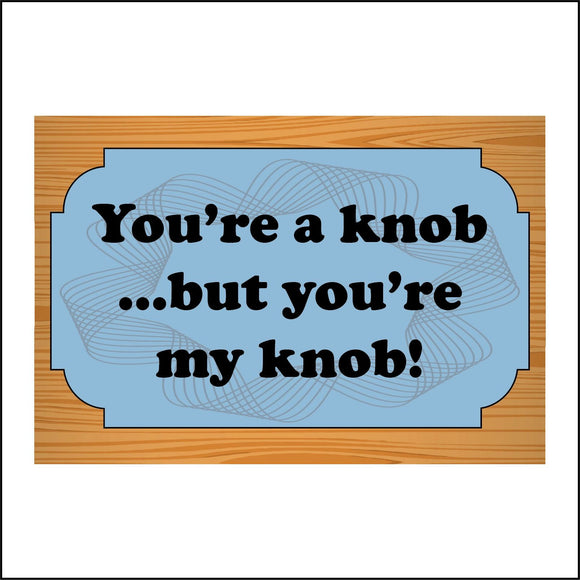 IN192 Your'e A Knob But You're My Knob Sign