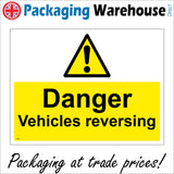 WS985 Danger Vehicles Reversing Sign with Triangle Exclamation Mark