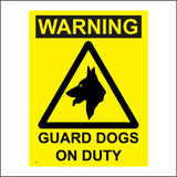 SE006 Warning Guard Dogs On Duty Sign with Triangle Dog