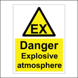 WS650 Danger Explosive Atmosphere Sign with Triangle