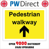 TR264 Pedestrian Walkway Ahead Arrow Sign with Ahead Arrow