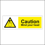 WS514 Caution Mind Your Head Sign with Triangle Head Beam
