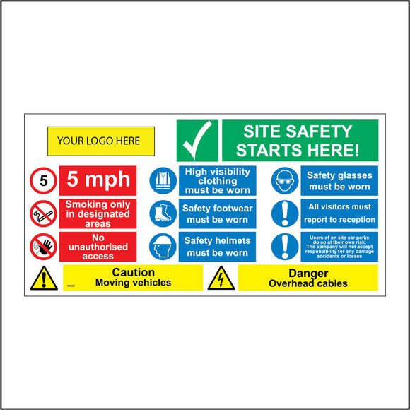 MU327 Site Safety Logo Company Speed Limit Overhead Cables
