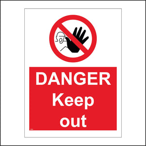 PR092 Danger Keep Out Sign with Circle Man Hand
