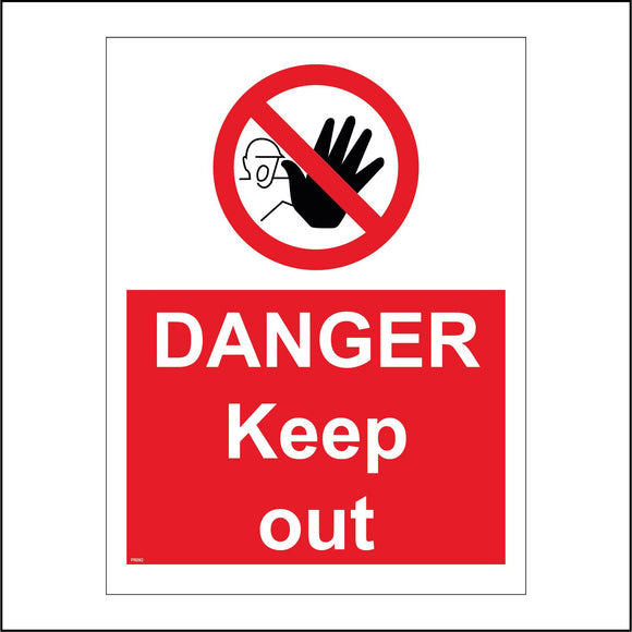 PR092 Danger Keep Out Sign with Circle Man Hand