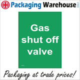 WS566 Gas Shut Off Valve Sign