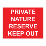 PR286 Private Nature Reserve Keep Out Sign