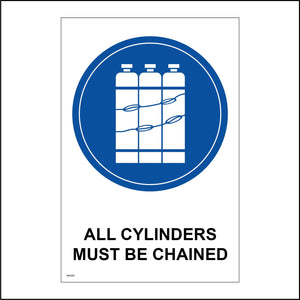 MA239 All Cylinders Must Be Chained Sign with Cylinders