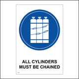 MA239 All Cylinders Must Be Chained Sign with Cylinders