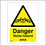 WS481 Danger Noise Hazard Area Sign with Triangle Face Fingers