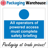 MA791 All Operators Of Powered Access Must Complete Safety Briefing
