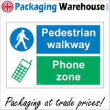 CS240 Pedestrian Walkway Phone Zone Sign with Circle Man Mobile Phone