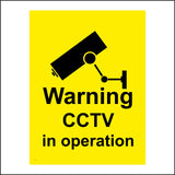CT023 Warning Cctv In Operation Sign with Camera