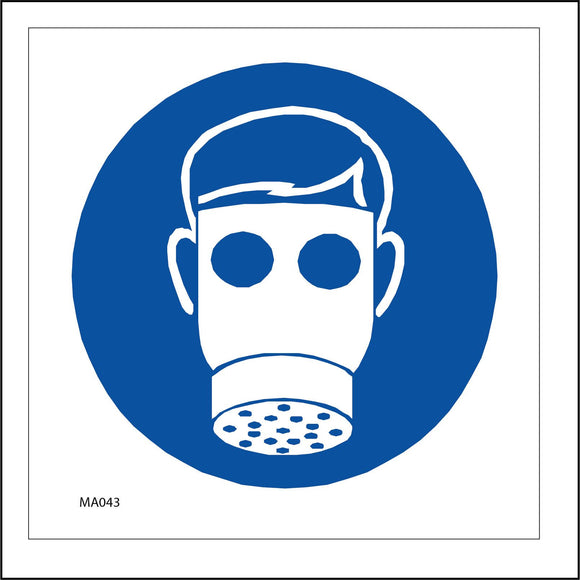 MA043 Respirator Sign with Gas Mask