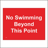 PR404 No Swimming Beyond This Point Bathe Dip Float Deep Current