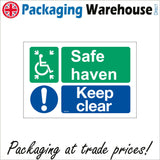 MU234 Safe Haven Keep Clear Sign with Disabled Logo Exclamation Mark