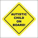 HU362 Autistic Child On Board Safety Distance Car Yellow Diamond