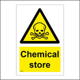 WS654 Chemical Store Sign with Triangle Skull & Crossbones