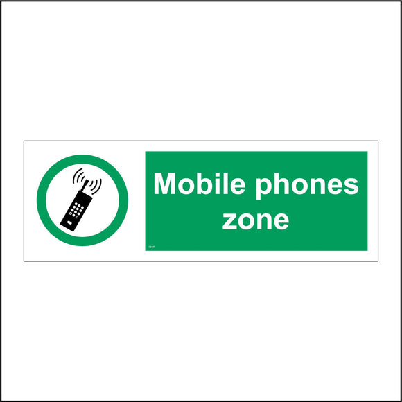 CS195 Mobile Phones Zone Sign with Mobile Phone