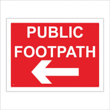 VE338 Public Footpath Left Arrow Route Way Direction Trail