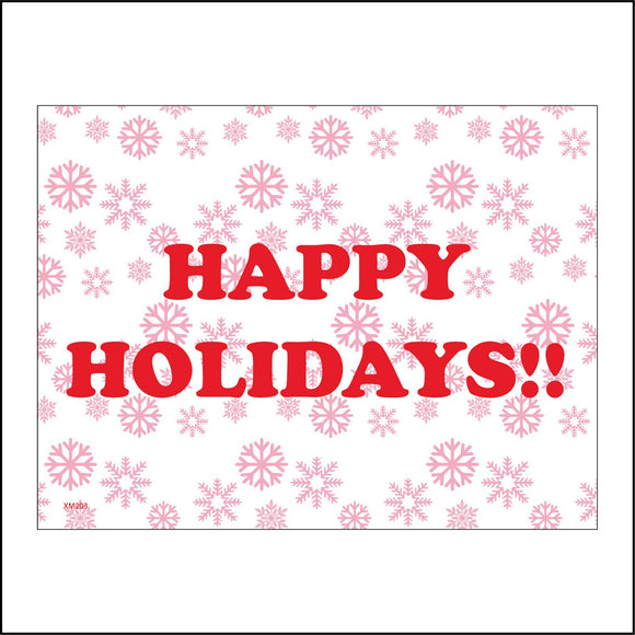 XM203 Happy Holidays Sign with Snowflakes