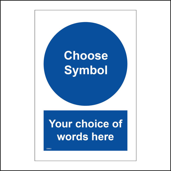CMA03 Create Your Own Unique Custom Printed  Label Picture Symbol Design Sign