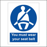 MA217 You Must Wear Your Seatbelt Sign with Person Seatbelt