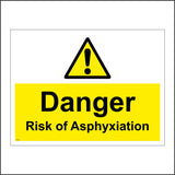 WT062 Danger Risk Of Asphyxiation Sign with Triangle Exclamation Mark