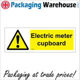 WT083 Electric Meter Cupboard Sign with Triangle Exclamation Mark