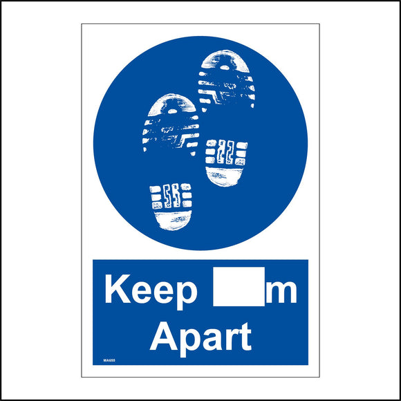 MA655 Keep  m Apart Sign with Shoes