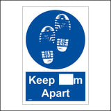 MA655 Keep  m Apart Sign with Shoes
