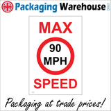 TR202 Max Speed 90 Mph Sign with Circle